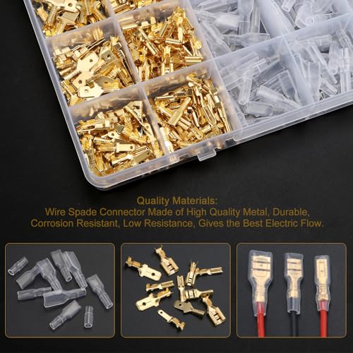 YIXISI 440 PCS 2.8mm 4.8mm 6.3mm Male and Female Wire Spade Connector Kit, Electrical Crimp Terminal Block Assortment Kit - Image 3