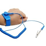 CABLEPELADO Cinturino antistatico, cinturino antistatico, previene l'elettricità statica, cablato, protegge i dispositivi sensibili da danni, blu Con cables