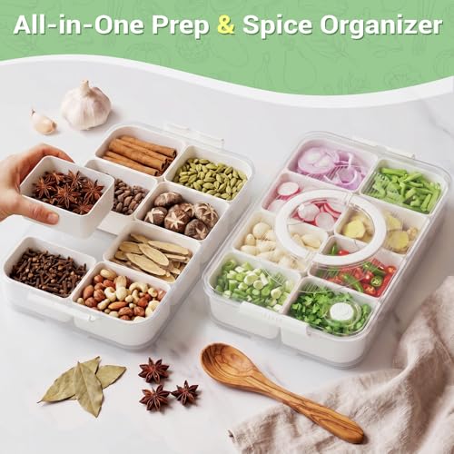 LUXEAR 2Pack 8-Compartment Snackle Box - Airtight Leakproof Divided Food Tray with Lid & Handle, BPA-Free Dishwasher Safe for Picnic, Fridge, Travel, Party, Ideal for Charcuterie & Food Storage by LUXEAR - Image 6