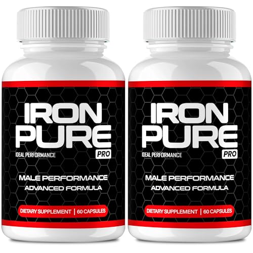 Iron Pure Supplement Capsules, Official Iron Pure Advanced Pills - Maximum Strength, All Natural Formula for Energy, Stamina and Performance, Premium IronPure Pro Health Support Reviews (2 Pack)