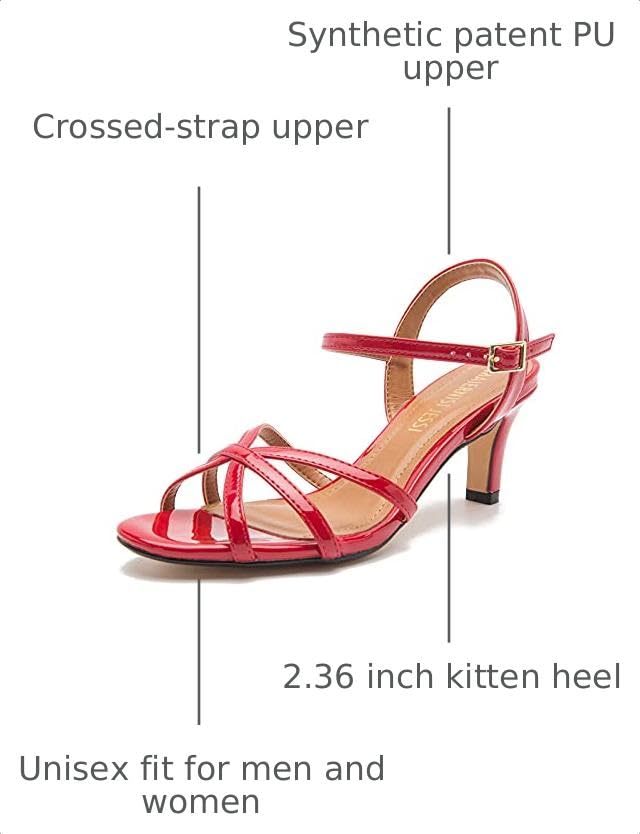Image of MAIERNISI JESSI Unisex Men's Women's Strappy Sandals, Kitten Heel, Slingback, Open Toe, Dress Shoes