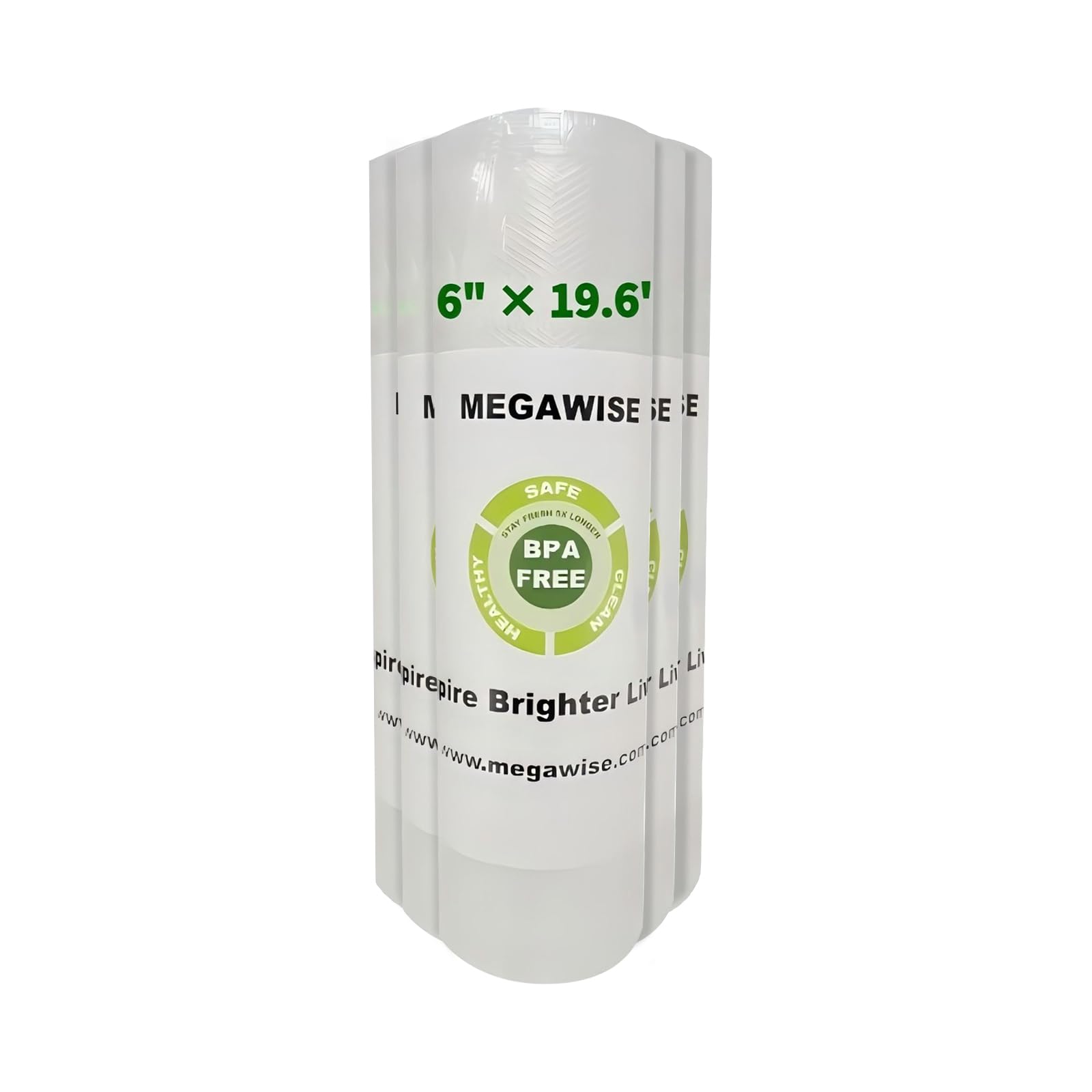 MEGAWISE Bolsas selladoras al vacío de 6 x 20 pies para Megawise, ahorro de alimentos, sellar una comida, Weston. Grado alimenticio, sin BPA, resistentes, ideales para almacenamiento al vacío