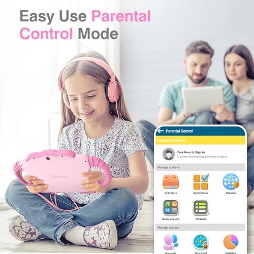 Image of Tablet for Kids 7IN Kids Tablet for Toddlers 32GB Toddler Tablet for Children Android Kids Learning Tablet with Educational Game, HD IPS Screen, GMS Certificate with Parent Controls Best Gift (Pink)