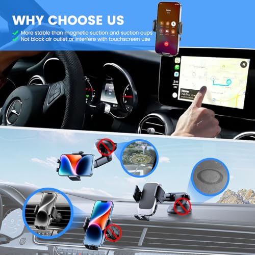 Image of Car Phone Holder Compatible with Mercedes-Benz GLC-Class 2016-2019 /C-Class 2015-2018 Accessories 7-Inch Screen Fixed Clip, Cell Phone Mount with Dash Tray Organizer Hands-Free 360 Rotation