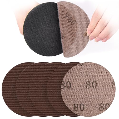 UMXIUO 30 Pièces Disque Abrasif 150 mm Maille, Papier a Poncer 80 Grains Anti-colmatage pour Ponceuse Excentrique, Ponceuse Plâtre, Murale