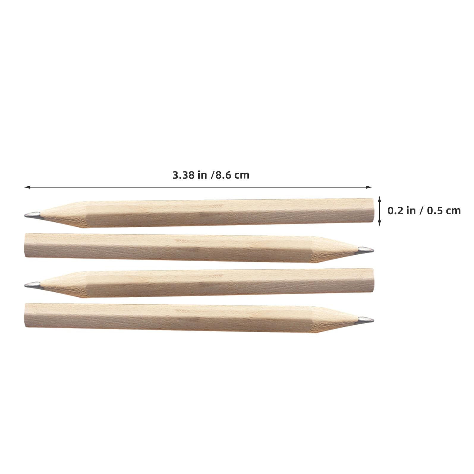 WOONEKY 200pz Mini Matite in Legno Esagonali Corte 8.6cm HB per Bambini e Scuola, Triangolari Ergonomiche Antirottura per Scrittura Disegno e Schizzi