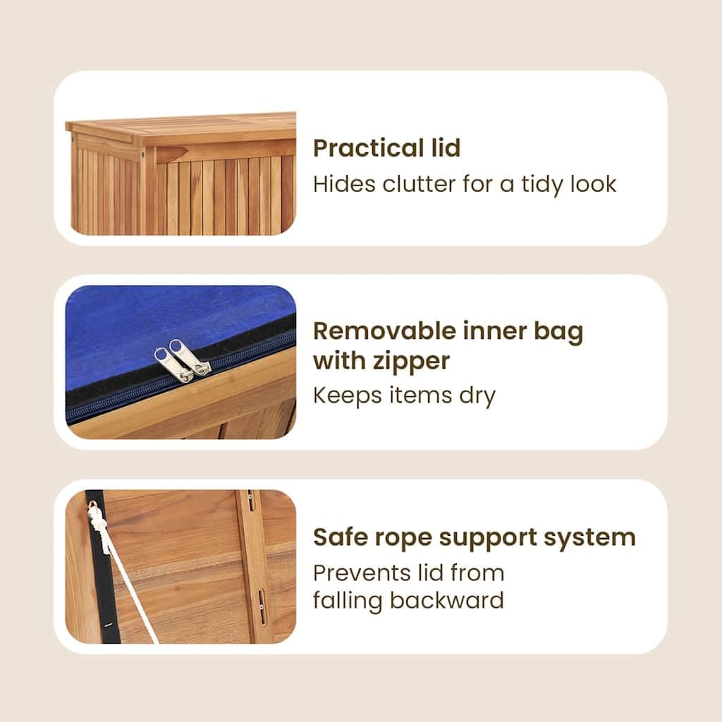 vidaXL Storage Box Warm brown Solid teak wood 35.4 x 19.7 x 22.8 in