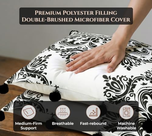 Image of ROYALE LINENS 20 x 20 Pillow Insert - Down Alternative Throw Pillows Insert - Square Pillow Pack of 1 - Bed & Couch Pillows - Inner Cushion for Bed, Cushion for Living Room - Shams Stuffer