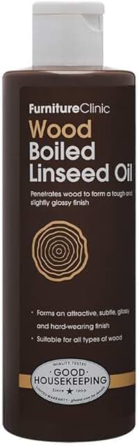 Furniture Clinic Boiled Linseed Oil for Wood | Wood Furniture Polish | Restore a Finish on Indoor & Outdoor Wood 8.5oz