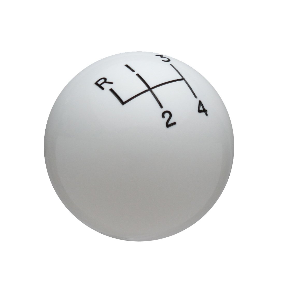 Speed Dawg (SK502-RE-4RUL Restoration Series White/Black 4-Speed Upper Left Reverse Shift Knob