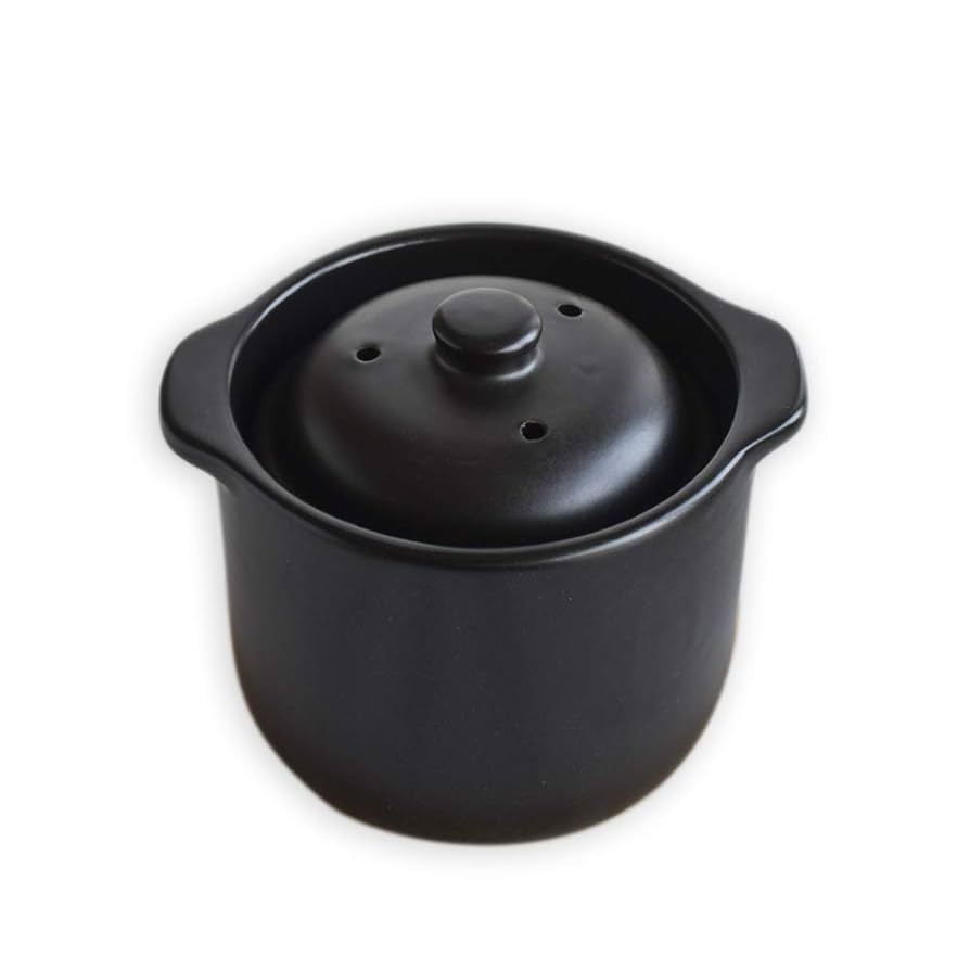 Amazon | 万古焼 陶器 ごはん鍋 1.5合炊 セラクック 黒 電子