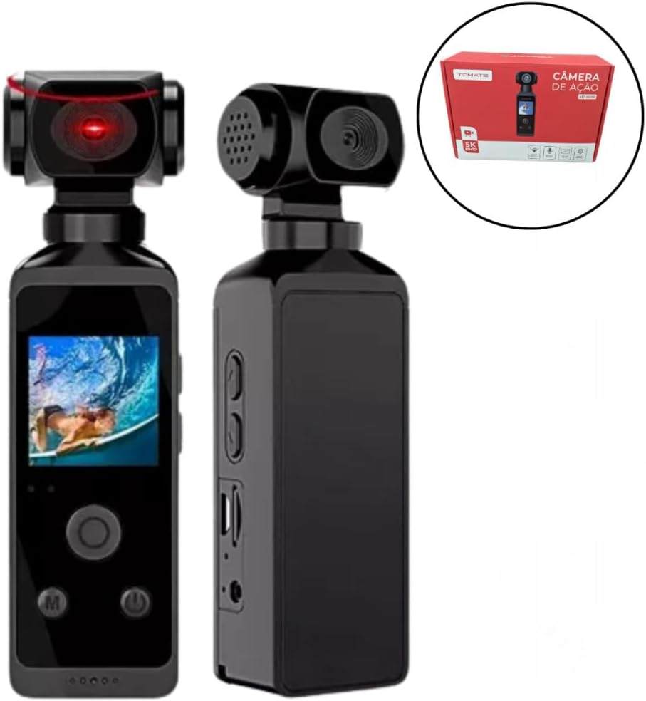 515CfvpNeRL._AC_SL1080_ Câmera de ação HD 5K de bolso 270 ° Mini câmera esportiva wi-fi rotativa com estojo à prova d'água para capacete, gravador de motorista de bicicleta de viagem