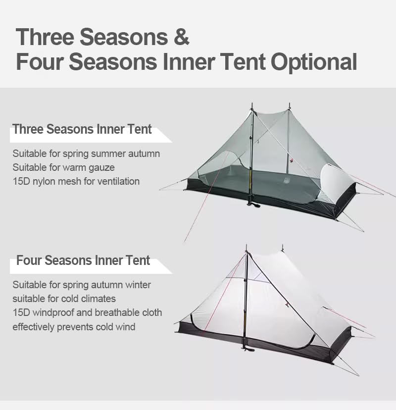 RXFSP 3F UL Gear Lanshan Ultralight Tent 3/4 Season Camping Tent - Image 4