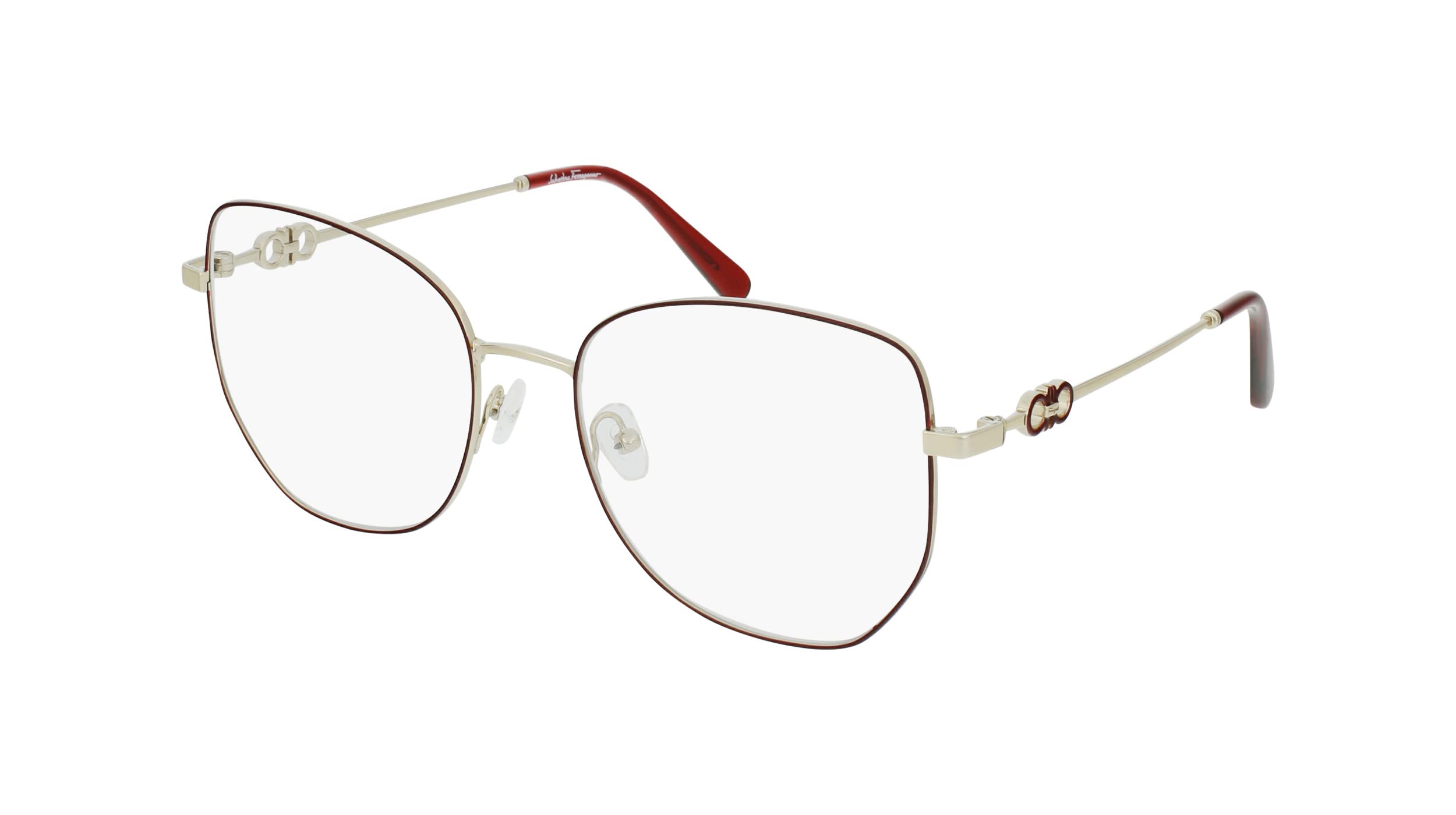 NEW Salvatore Ferragamo SF 2219 744 Gold & Burgundy Eyeglasses 56