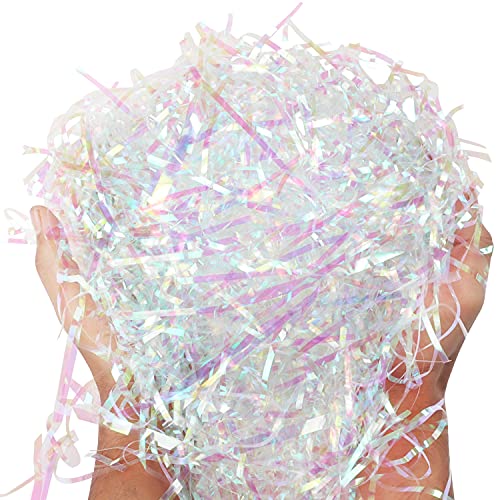 Belle Vous Shredded Iridescent Paper (500 Grams), PP Hamper Fill Strands - Image 3