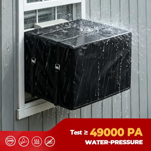 Side Draft Swamp Cooler Cover for Evaporative Cooler, 34"Wx34"Dx36"H, Black by SUNICO - Used condition - Image 5