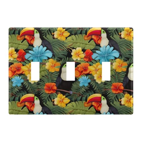 Light Switch Cover Toucan Tropical Wall Plates for Electrical Outlets 3 Gang 202a8999