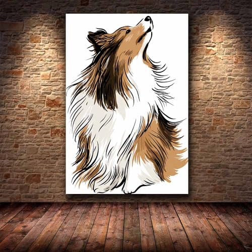 Impression d'art grand format HUYEEI marron avec affiches d'animaux - 4