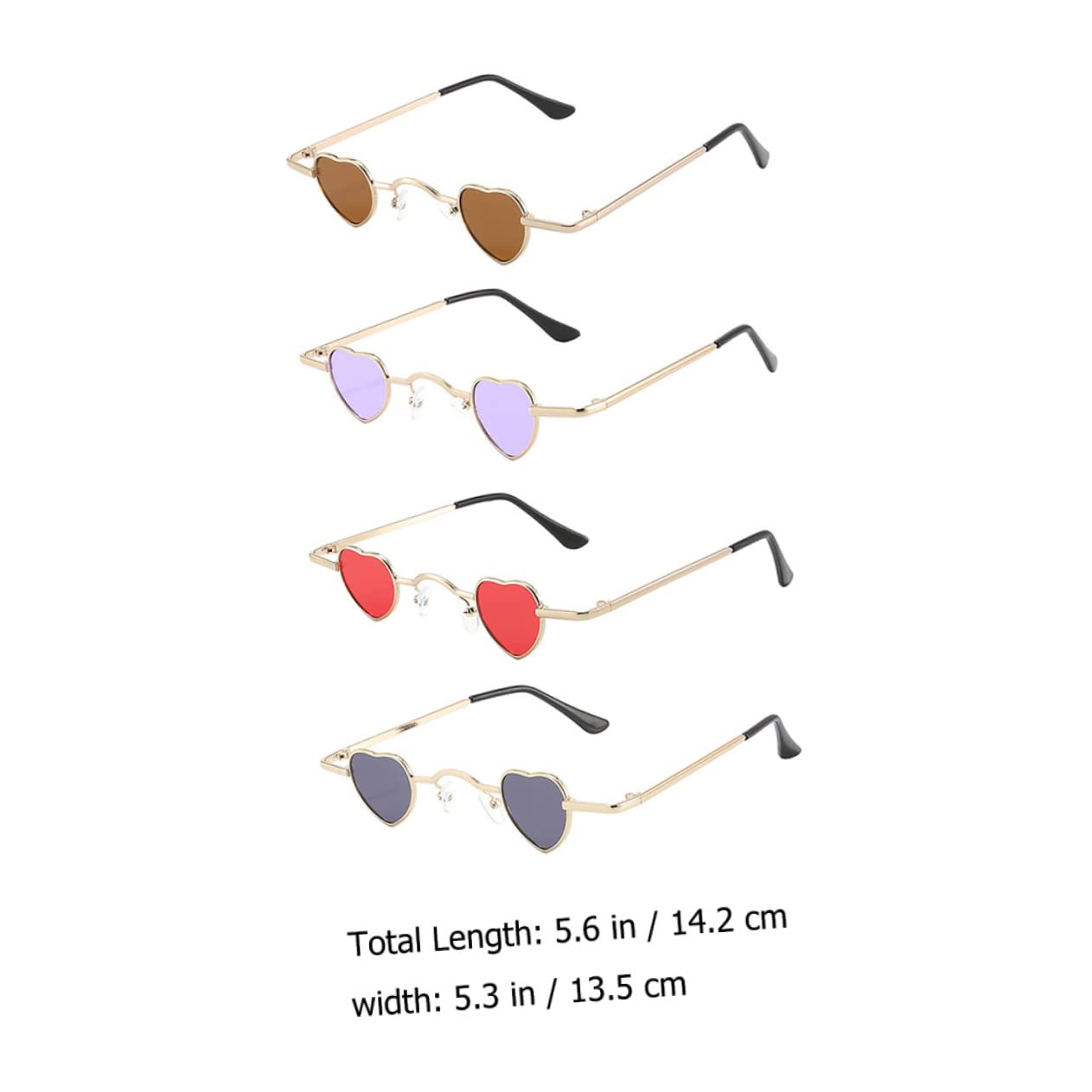 SHERCHPRY Occhiali Da Sole a Cuore Occhiali Senza Montatura Per Uomo Occhiali Da Sole D'epoca Occhiali a Forma Di Cuore Occhiali Da Sole a Forma Di Cuore Occhiali Da Sole Alla Moda Pc