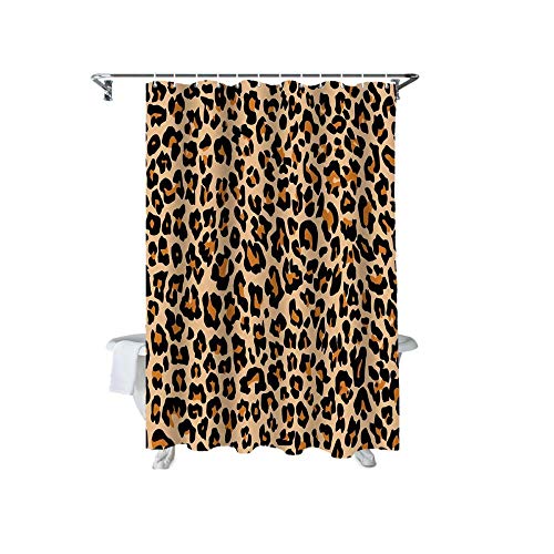 Zgdpbyf 4-Piece Shower Curtain Set Stripe Ribbon Leopard Print Shower Curtain And Bath Rugs Set Cheetah Leopard Bath Bathroom Home Decor-4-Piece_Set #TOP4
