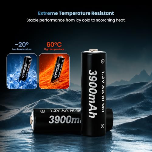 Image of Simpex AA 3900mAh Rechargeable Batteries, Ready to use and Comes with the Pack of 4 (Black Edition)