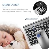 Wireless Keyboard and Mouse Ultra Slim Combo, TopMate 2.4G Silent Compact USB 2400DPI Mouse and Scissor Switch Keyboard Set with Cover, Batteries Included, for PC/Laptop/Windows/Mac-Gray Black - Image 2