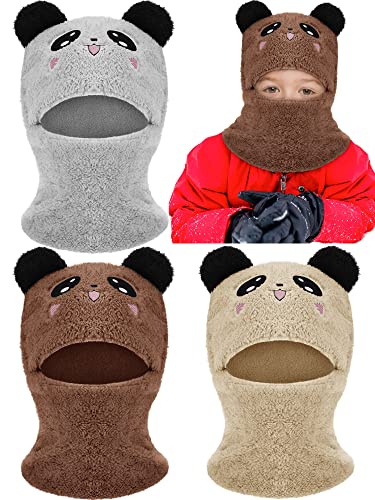 3 Pcs Toddler Boy Girl Winter Hats Scarf Warm Baby Kids plush Hat Earflaps Hood Scarf Beanie Skull Cap