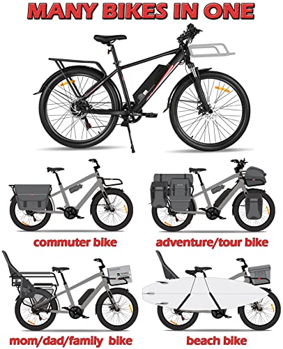 Roojer Electric Bike For Adults Electric Mountain Bike 20"/26"/27.5" Commuter E Bike 350W 20Mph Electric Bicycle With Removable 10.4Ah Battery, Shimano 7 Speed Gears #TOP1
