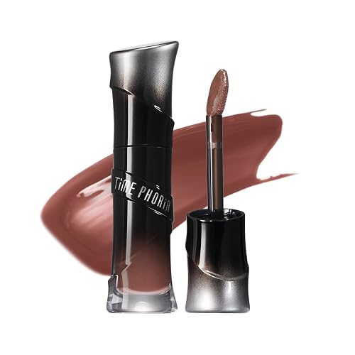 TIMEPHORIA Lunara Frost 3D Lip Gloss, 012 Dunara - Deep Brown, High-Shine Glossy Finish, Juicy Pigment Lip Gloss with 3D Plumping Effect, 24H Hydration with Hyaluronic Acid, Non-Sticky Cushiony Gel - 12 DUNARA