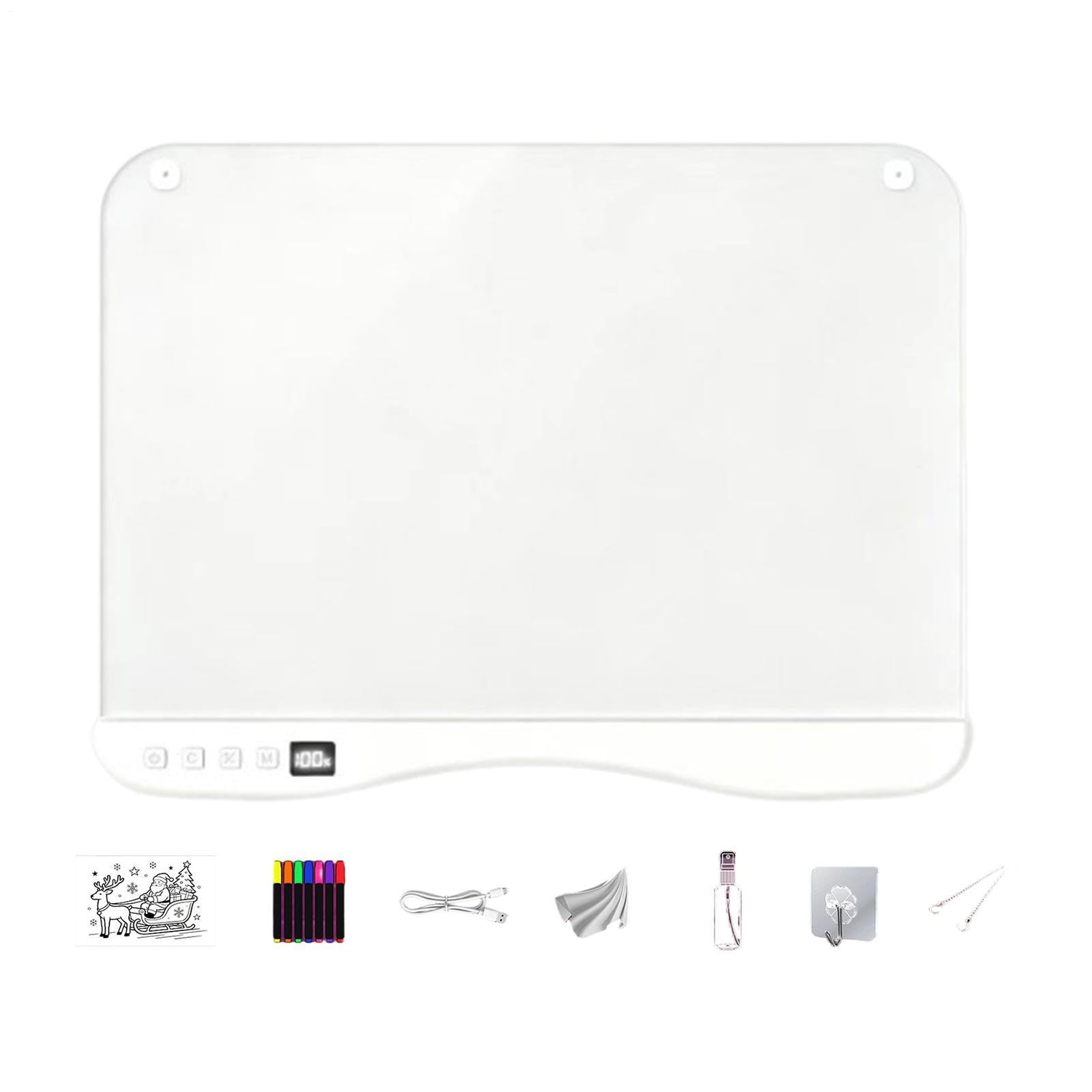 Lavagna Luminosa da Disegno 9 Colori 4 Modalità Tavoletta Neon Scarabocchi | Tavoletta luminosa per bambini ragazze adolescenti compleanno Natale Pasqua scuola viaggio
