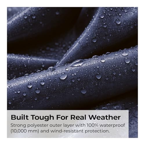 Image of Lifelong Men's Raincoat Set | Waterproof Polyester Double-Coated Reversible Rain Suit | Hooded Jacket with Inner Mobile Pocket & Pants | Standard Length for Hiking, Camping XXL