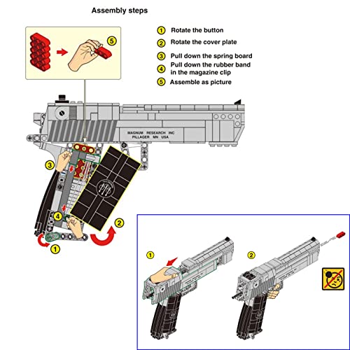 Dreamcity Gun Model Kit 528 Pcs Gun Building Toy Desert Eagle Pistol Model Kit Toy Machine Gun Military Weapon Building Block Set Educational Construction Toy Gun Toys For Boys Aged 14+ #TOP6