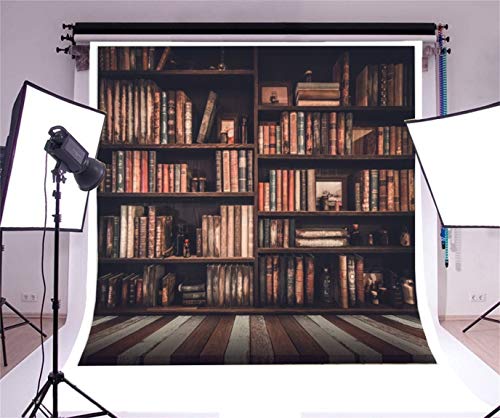 Aofoto 6X6Ft Old Books On Vintage Bookshelf Photography Background Library Retro Bookcase Backdrop Kid Boy Girl Adult Artistic Portrait Photoshoot Studio Props Video Drape Vinyl #TOP2