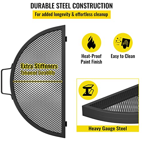 Vevor Fire Pit Cooking Grate 22 Inch, Foldable Round Cooking Grill Grates,Heavy Duty X-Marks Bbq Grill With Portable Handle & Support Wire For Outdoor Campfire Party & Gathering #TOP4