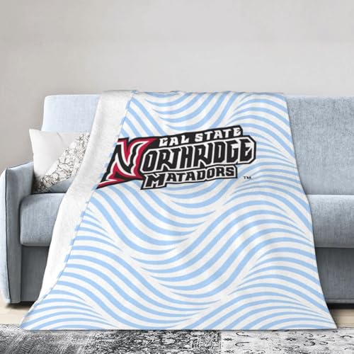 Cal State Northridge Matadors CSUN Fleece Blanket, Very Soft Microfiber Flannel Blanket for Couch Warm and Cozy for All Seasons