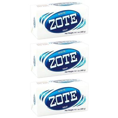 PACK OF 3 BARS Zote WHITE Laundry Bar Soap, with Even MORE Whitening Power & Satin Remover. Light Fresh Scent! Safe for delicate clothes! 3 Bars, 14.1oz Each Bar