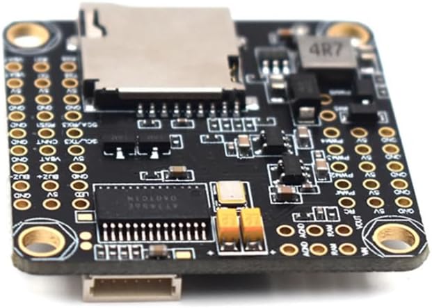 Bottom view of the Kqcibz F4V3S Flight Controller Board with SD card slot