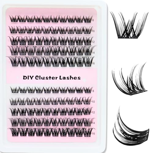 KEYRI 120 Piezas Pestañas Postizas Individual Eyelashes Lash Lift Kit Pestañas Pelo a Pelo para Todos los Looks de Maquillaje Cluster Lashes Kit para Niñas y Mujeres (8-16mm Mix)
