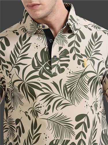 Image of STELLERS Men's Printed Polo T-Shirt | Regular Fit| Feather Touch Feel | Odour Resistant | Wrinkle Free | Stretchable | Anti-Static