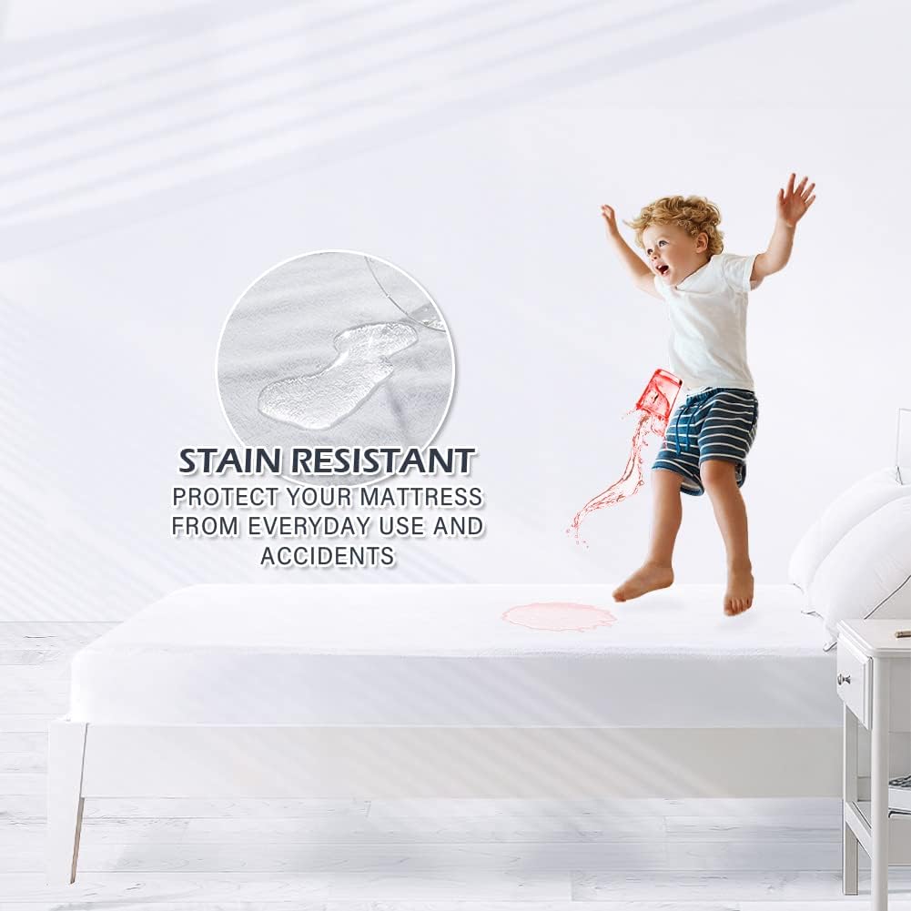 Extra Long Twin Mattress Protector Twin XL Waterproof Mattress Cover Matressprotector Washable Noiseless Premium Soft Cotton Terry Vinyl-Free for Pets Kids Adults 38" x 80" : Home & Kitchen