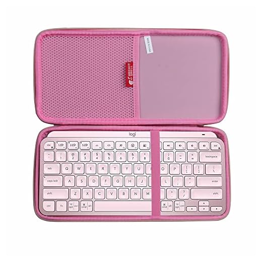 Hermitshell Hard Travel Case for Logitech MX Keys Mini Minimalist Wireless Illuminated Keyboard (Rose Gold + Pink)