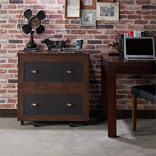 Furniture Of America Waterford Wood 2-Drawer File Cabinet In Vintage Walnut #TOP6