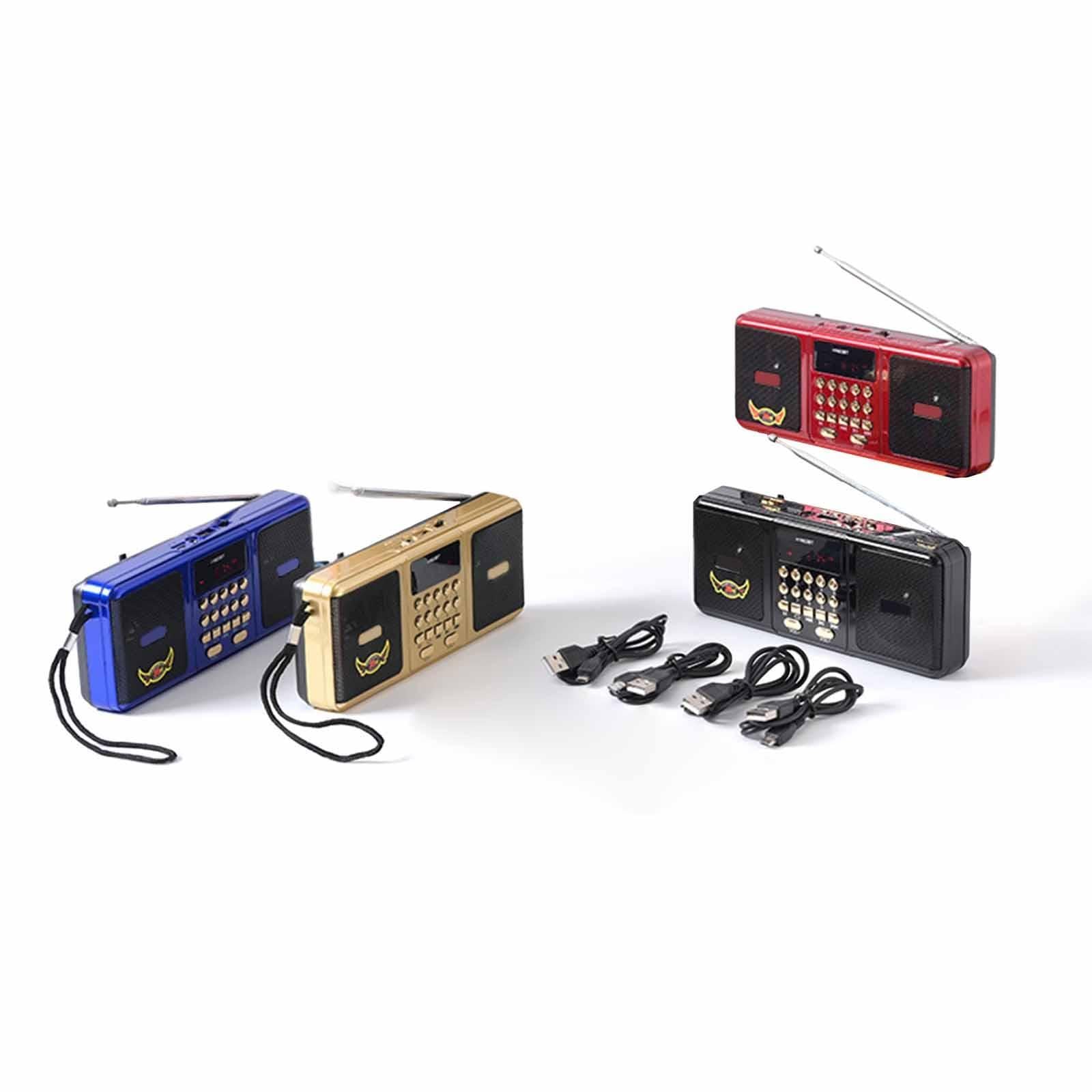 predolo Radio portátil, Ligera, Compatible con Tarjeta TF y USB Recargable con Altavoz, compacta para Correr y Caminar al Libre, Rojo