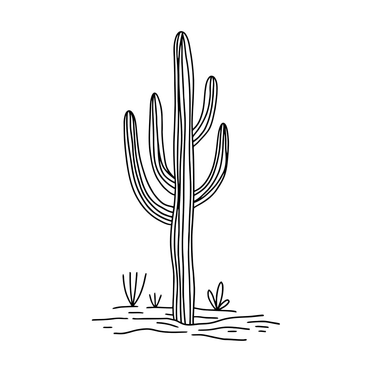 Cactus wall Decal Desert Wall Vinyl Sticker Cactus Desert Wall Sticker Floral Leaves Decal for Home Room Decor Wallpaper Small - 35x57cm โ image 1