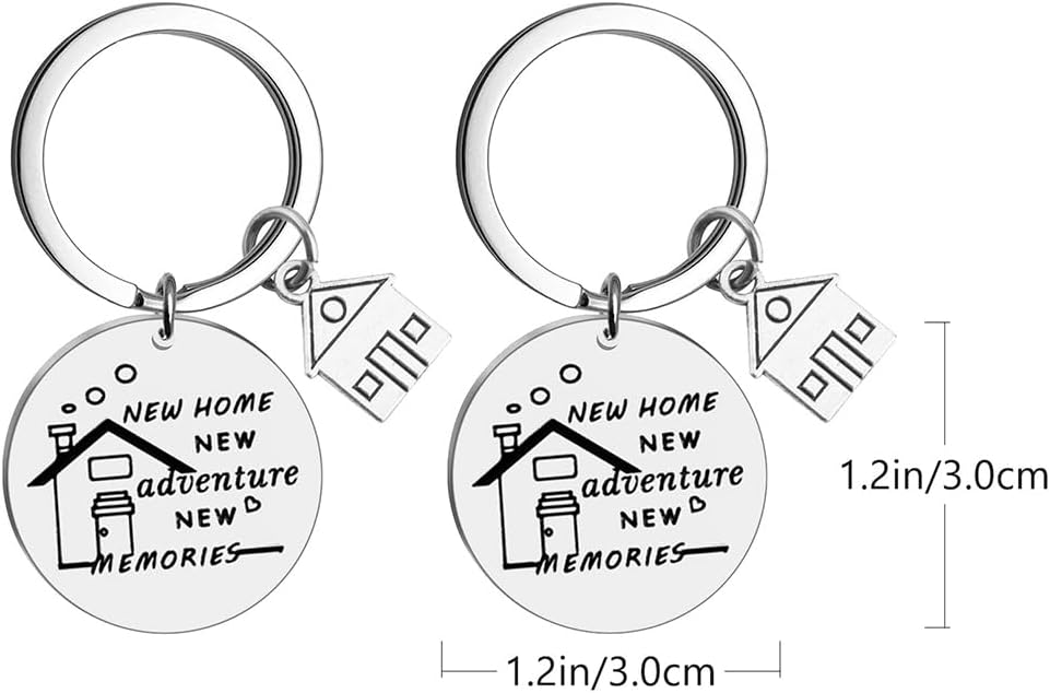 EXCEART 6 Pack New Homeowner Keychain Set | Stainless Steel House Keychain for New Beginnings | Key Rings for Car Keys andHomeowners, Housewarming Souvenirs for Moving Celebration (Silver, 30MM)
