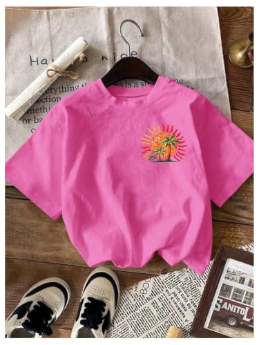 Image of RoseSeek Women's Graphic Letter Tee Crew Neck Trendy Summer Vintage T Shirt