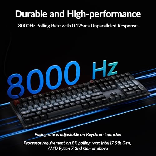 Image of Keychron V6 8K Full Size Wired Mechanical Keyboard with Programmable Knob, 8000 Hz Polling Rate, OSA PBT Keycaps, Hot-swappable Super Banana Switchs, RGB Backlit for Mac Windows Linux