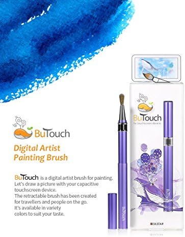 Made in Korea Silstar Butouch Brush Pen Stylus Digital Touch Pen for Android iPhone iPad Tablet Touch Screens, Purple