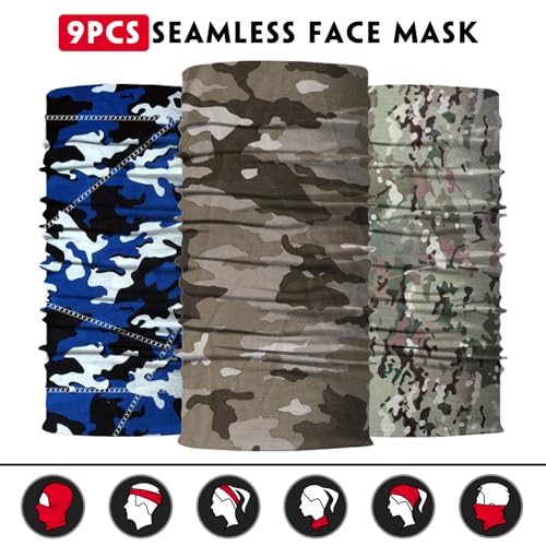 Image of Neck Gaiter for Men Women Headwear Bandana Head Wrap Face Scarf Mask Cover Warmer Balaclava-Seamless & Versatile