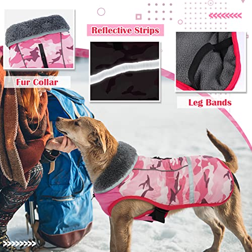 Dog Warm Coat, Doggie Winter Fleece Lining Turtleneck Jacket, Pet Reflective Cold Weather Waterproof Windproof Clothes, Classic Doggy Soft Vest Outfits, Pets Clothing For Small Medium Large Dogs Puppy #TOP1